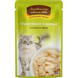 Деревенские лакомства пауч д/кош Филейная курица в желе 70г